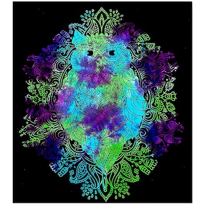 Owl Printed Double Throw